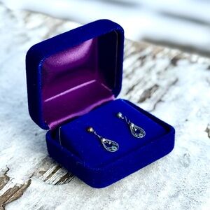 Elegant Silver and Blue Teardrop Earrings